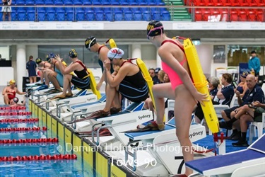 Competitors on blocks at Australian Lifesaving Championships